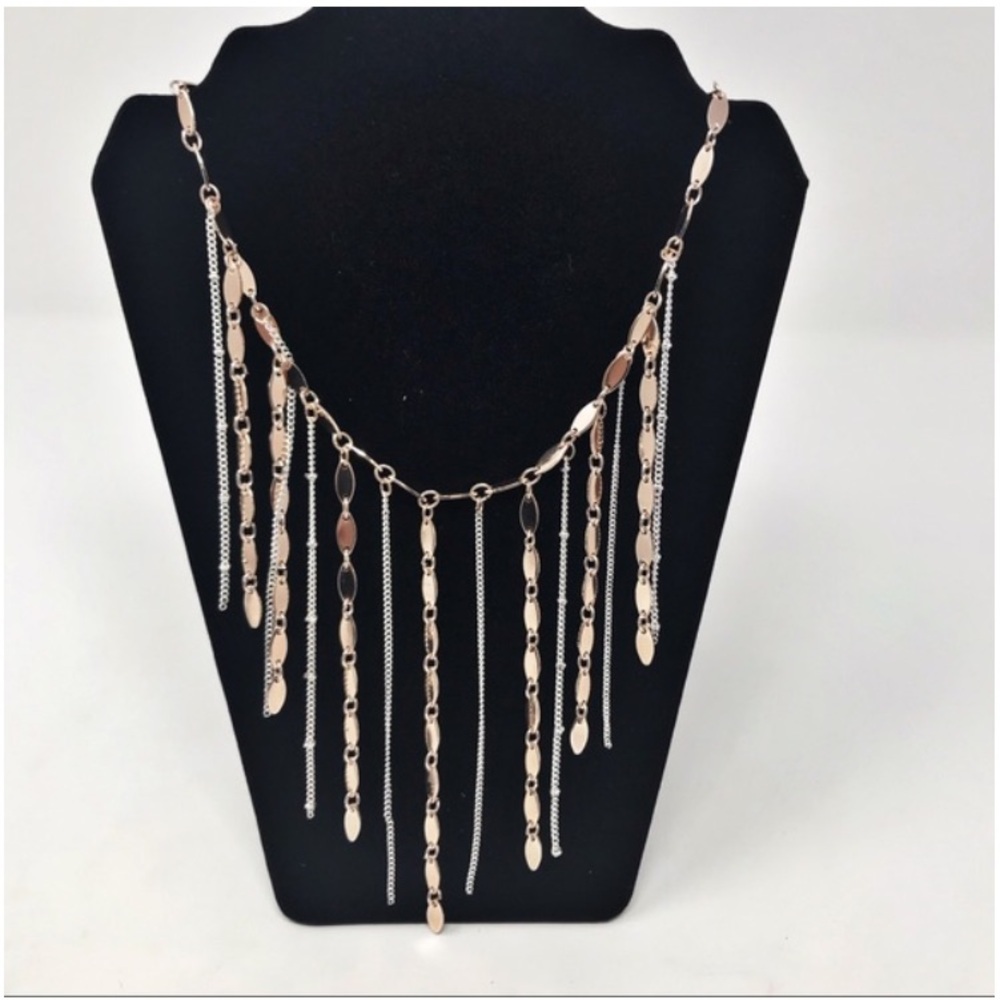 NWT Rose Gold/Silver Disc Statement
Choker Necklace.
Adjustable